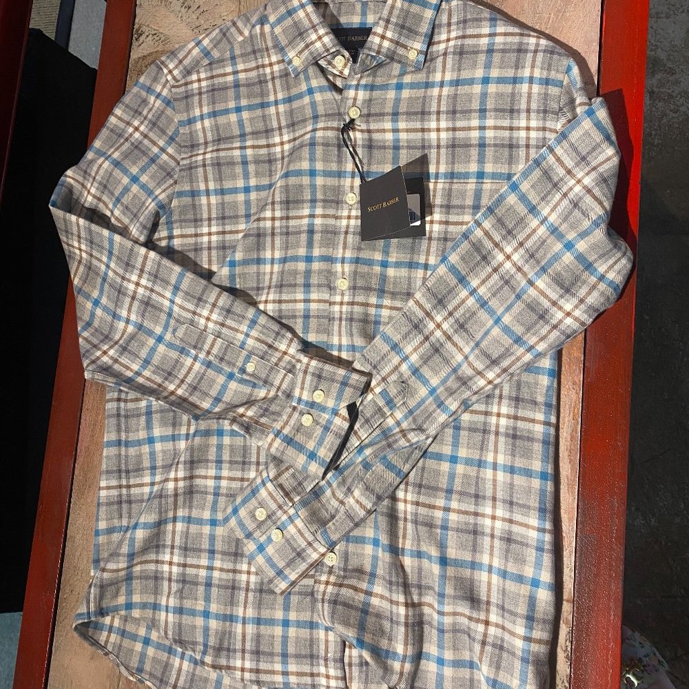 Scott Barber Bold Plaid Button Up casual shirt